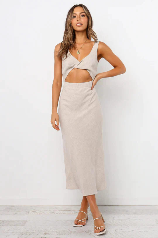 Midi-kleid Im Wickel-Stil