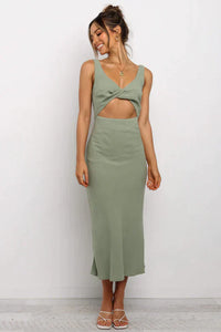 Midi-kleid Im Wickel-Stil