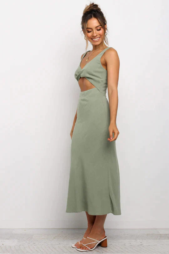 Midi-kleid Im Wickel-Stil