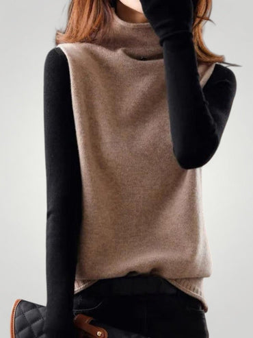 Kreszentia | Retro Rollkragenpullover Mit Farbblockdesign für Elegante Momente