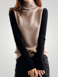 Kreszentia | Retro Rollkragenpullover Mit Farbblockdesign für Elegante Momente