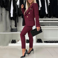 Melanie | Damenanzug mit Doppelreiher und schmaler Hose