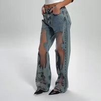 STELLA | JEANS MIT VINTAGE MESH PATCHWORK PRINT