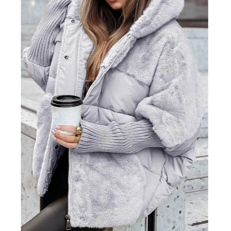 Marlene - Oversize-Daunenjacke im Patchwork-Look