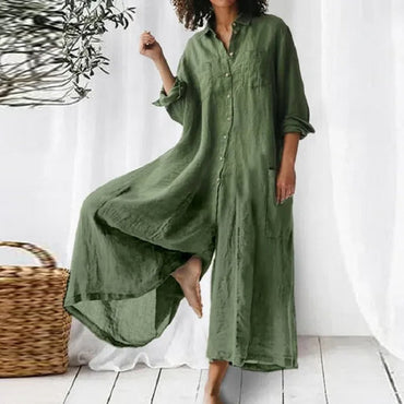 Woman Weites Overallkleid
