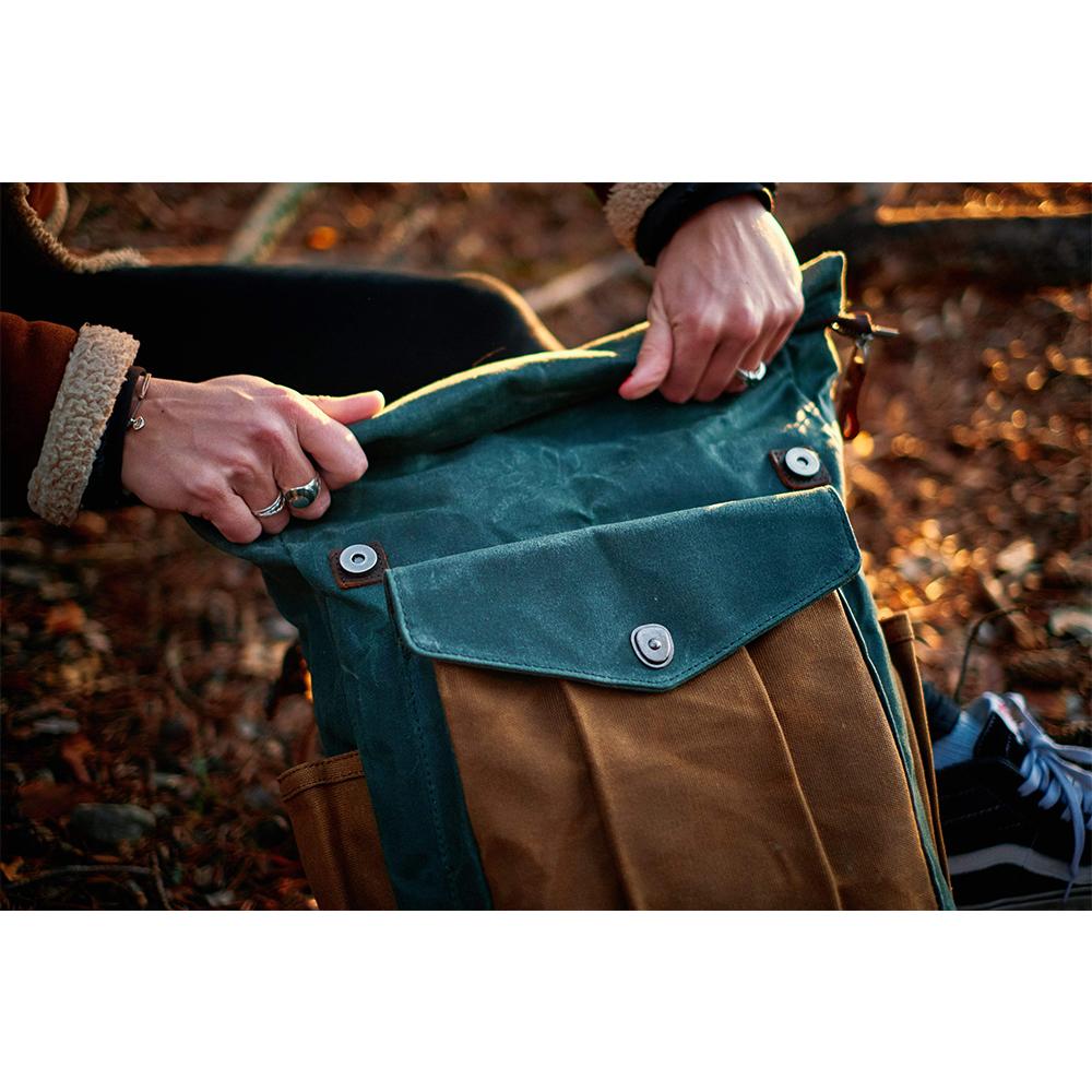 Wachsbeschichteter Canvas Rolltop-Rucksack | MARSEILLE